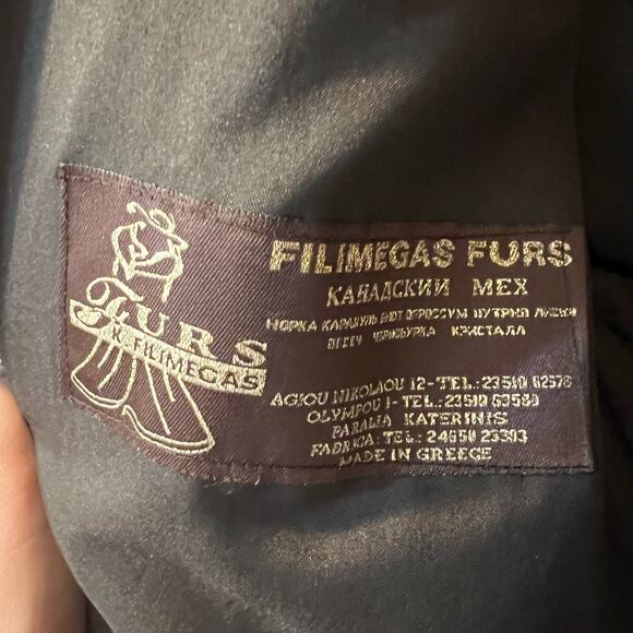Vintage Filimegas Brown Mink Long Fur Winter Coat Size Medium - Picture 15 of 16